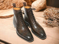 Ankle High Chocolate Brown Cap Toe Lace-Up Boots are expertly crafted from luxuriously soft and durable cowhide leather. This classically designed men's boot features a lace-up front and a traditional cap toe design that adds a timeless touch to any wardrobe.