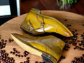 Handmade Musturd Colour Double Buckle and Brogue Toe Leather Boot