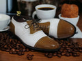 New Stylish Blue Leather Shoes, Handmade Double Buckle Shoes, Office Leather Men's Shoes