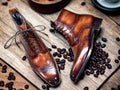 Men's Brown Leather Boots vintage Style Handcrafted Lace-Up Boots Classic FashionBoots