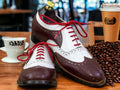 Handmade Two Tone Stylish Lace Up Dress Shoes,Men's Leather Shoes, Dress Shoes