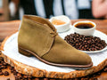 Crafted with premium suede leather, these bespoke chukka lace-up boots offer a sophisticated look. Featuring a luxurious leather sole and durable quality, these boots provide ultimate comfort and long-lasting style.