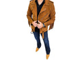 Handmade Men's Brown Western Jacket, Suede Cowboy Fringe Jacket