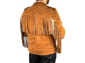 Handmade Men's Brown Western Jacket, Suede Cowboy Fringe Jacket