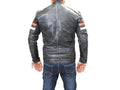 Handmade Black Vintage Zipper Leather Jacket, Men's Motorcycle Jacket