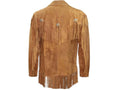 Hand Painted New Stylish Brown Frige Suede Jacket, Western Style Coe Boy Jacket, 