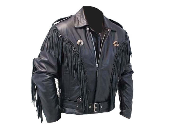 Handmade Men's Black Fringe Cow Boy Fringe Leather Jacket , Westren Jacket