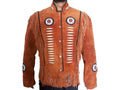 Men's Western Suede Jacket, Brown Fringe Cowboy Jacket