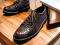 New Classic Sneakers Python Leather Shoes, Men Handmade Lace Up Chunky Sole Shoes