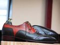 New Hand Painted Genuine Leather Shoes, Men's Dress Lace Up Brogue Shoes