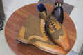 Ankle High Handmade Tan Brown Leather Suede Boot, Men's Formal Boot