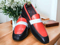 Handmade Two Tone Penny Loafer Leather Shoes, Slip On Casual Shoes For Men's