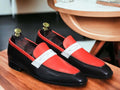 Handmade Two Tone Penny Loafer Leather Shoes, Slip On Casual Shoes For Men's