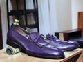 Experience the ultimate comfort and style with our Handmade Purple Cow Hide Genuine Leather Shoes. Made with high-quality leather and expertly crafted by hand, these Men's Fringe Loafer Shoes offer a sophisticated look and unparalleled durability. Elevate your shoe game with these unique and timeless shoes