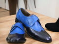 Expertly crafted by hand, these Men's Blue Monk Dress Leather Buckle Shoes are the epitome of luxury and style. Made with the finest quality leather, these shoes offer comfort, durability, and a classic look. The unique monk strap design adds a touch of sophistication, making them the perfect choice for any formal occasion.