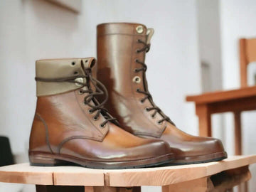 Men Ankle Boots , Leather boots, Men lace up boots