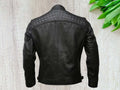 Custom Tailored Black Lambskin Motorcycle Biker Slim Fit Leather Jacket for Men