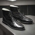 Handmade Men Alligator Dress Boots Cap Toe Designer elegant Boots