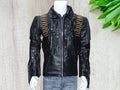 Handmade Men Slim Leather Jacket, Zipper Jackets, Men's Fashion Leather Fringe Jacket